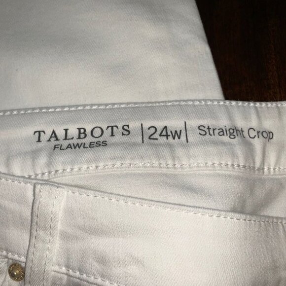 - Talbots NWT White Denim Straight Crop Jeans - Picture 6 of 9